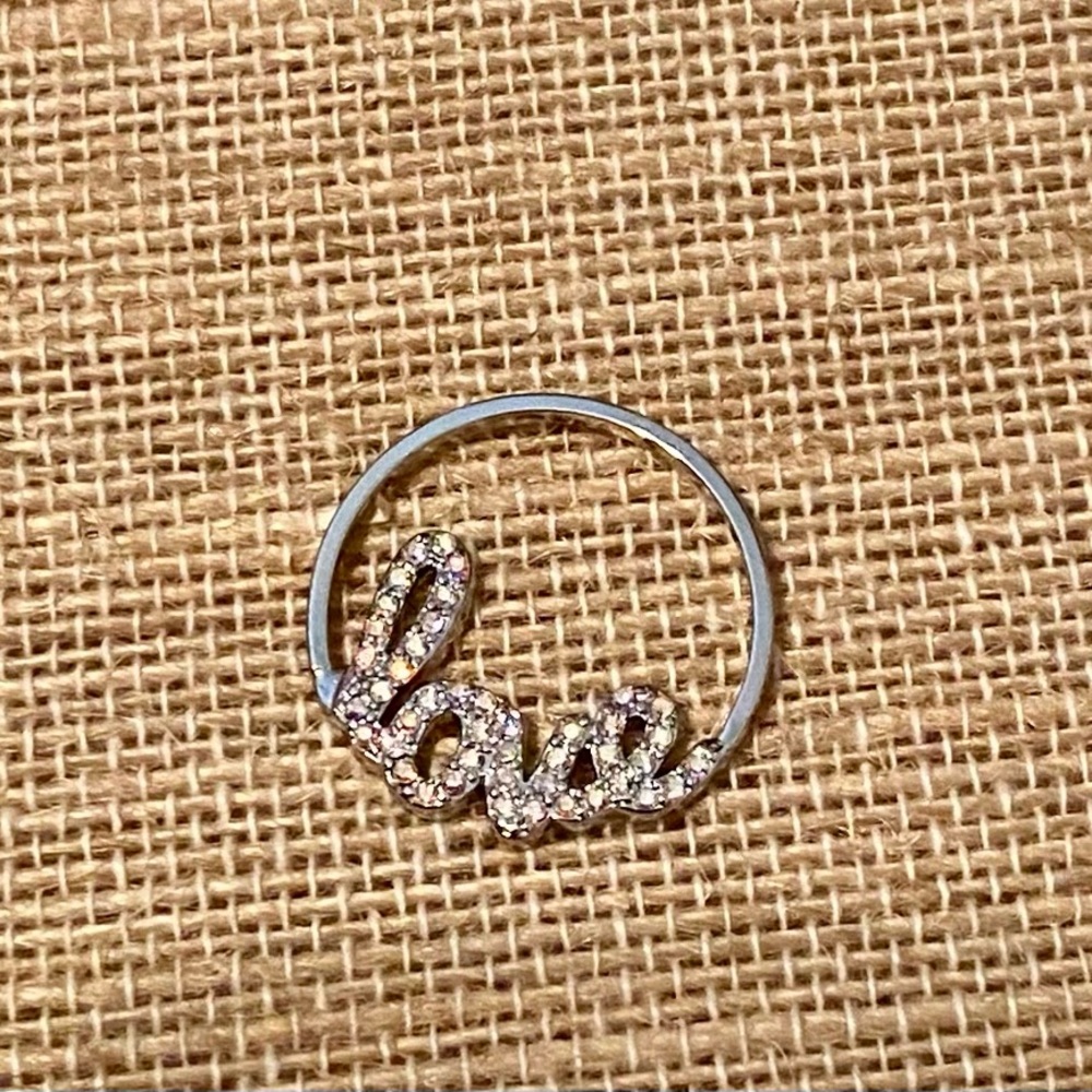 New Origami Owl "love" Large Window Plate, Crystal AB (retired collection)
